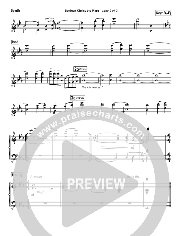 Saviour Christ The King Synth (Hillsong Worship)