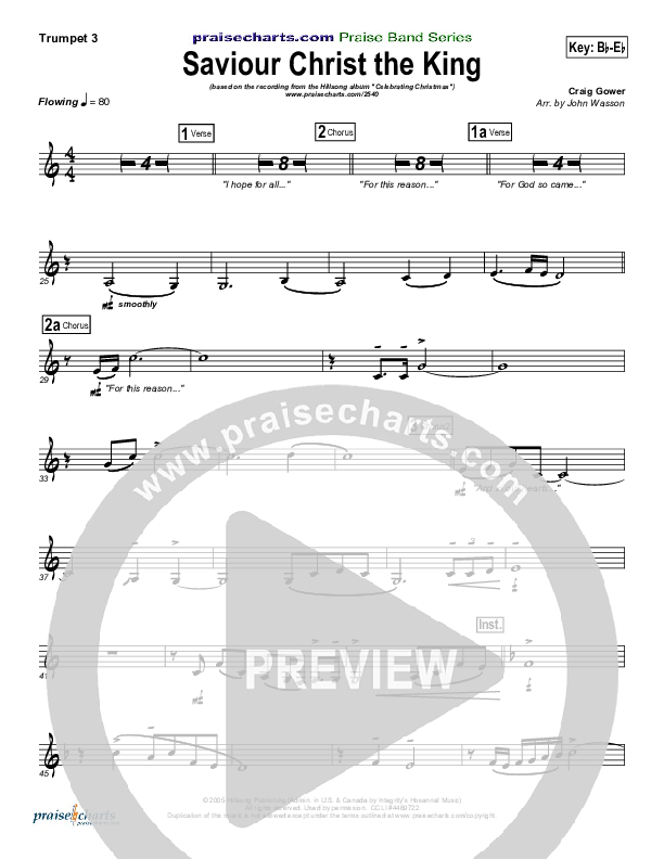 Saviour Christ The King Trumpet 3 (Hillsong Worship)