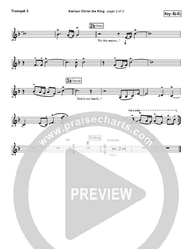 Saviour Christ The King Trumpet 3 (Hillsong Worship)