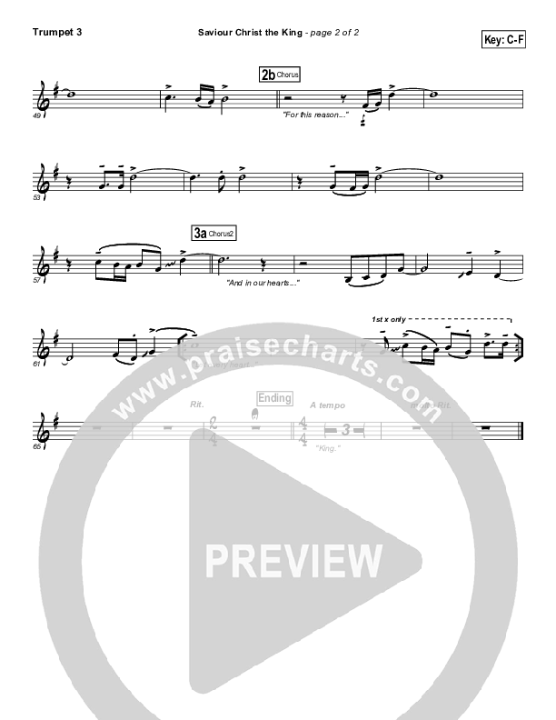 Saviour Christ The King Trumpet 3 (Hillsong Worship)