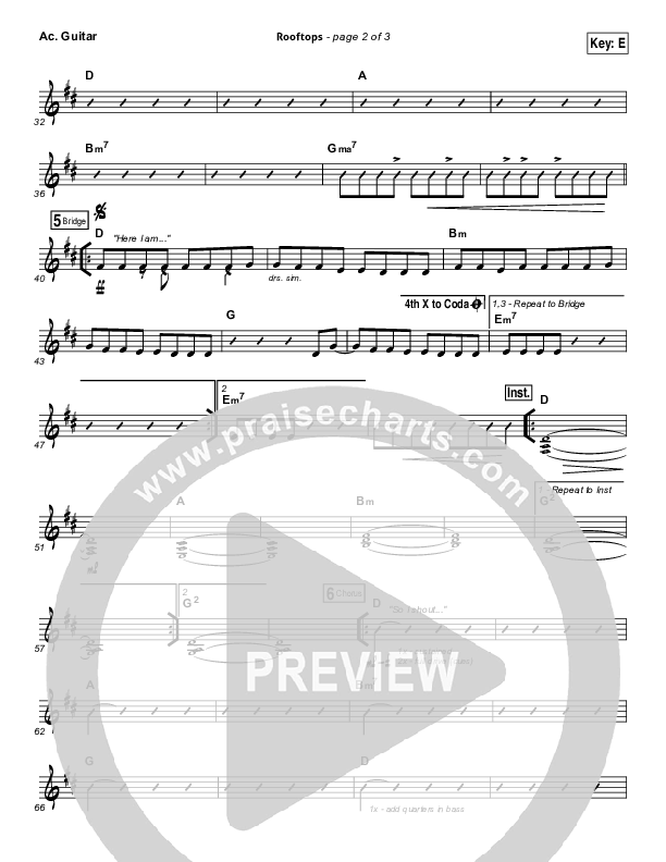 Rooftops Acoustic Guitar (Jesus Culture)