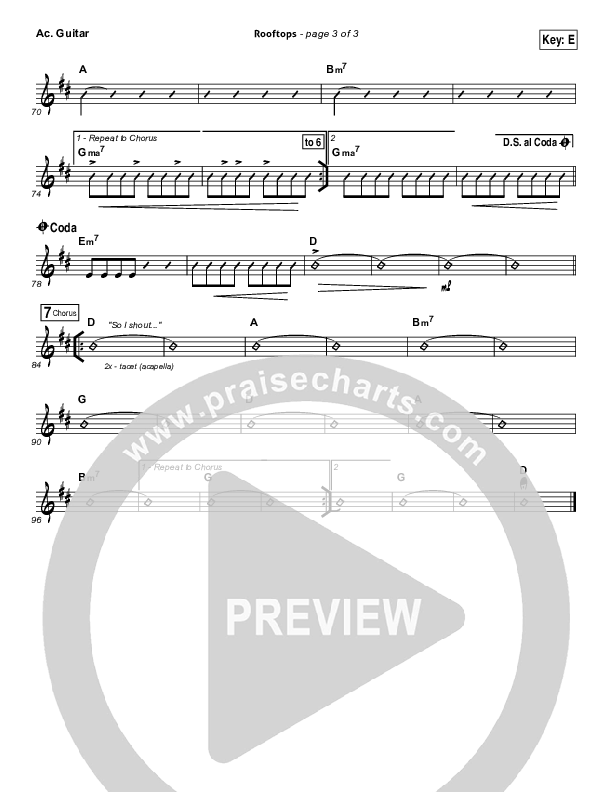 Rooftops Acoustic Guitar (Jesus Culture)