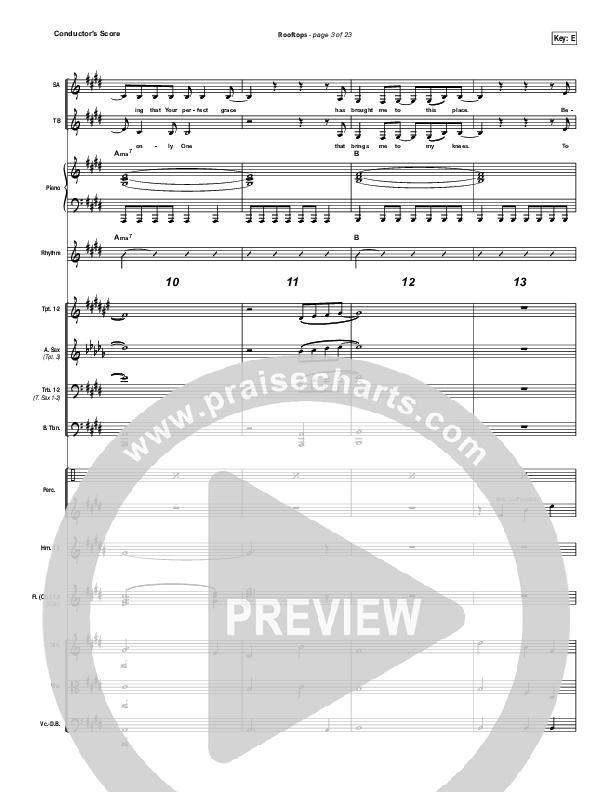 Rooftops Conductor's Score (Jesus Culture)
