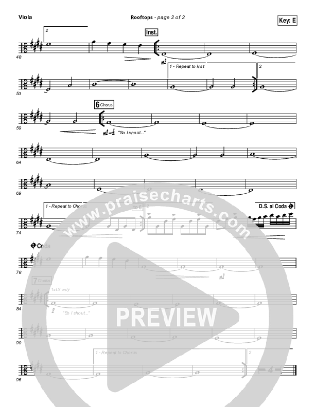 Rooftops Viola (Jesus Culture)