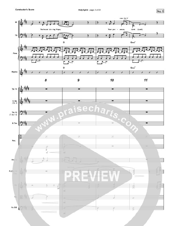 Holy Spirit  Conductor's Score (Jesus Culture / Martin Smith)