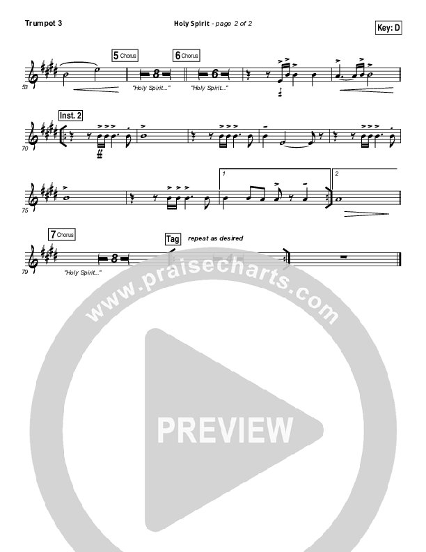 Holy Spirit  Trumpet 3 (Jesus Culture / Martin Smith)