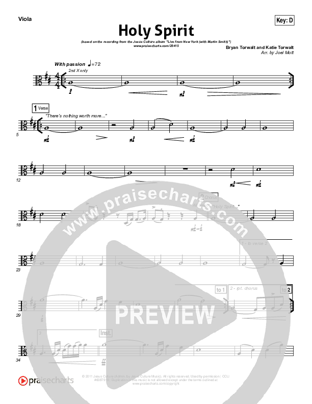 Holy Spirit  Viola (Jesus Culture / Martin Smith)