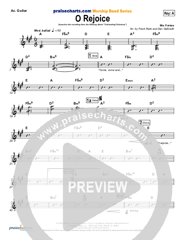 O Rejoice Acoustic Guitar (Hillsong Worship)