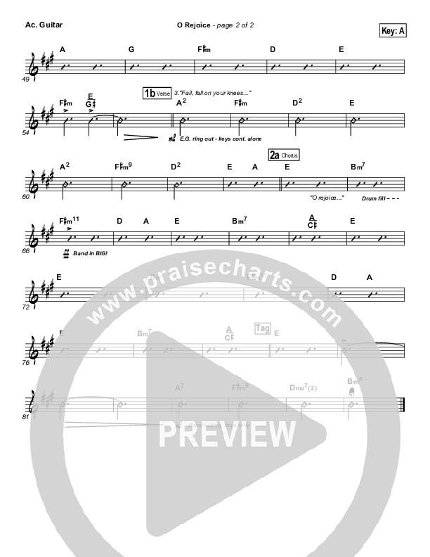 O Rejoice Acoustic Guitar (Hillsong Worship)