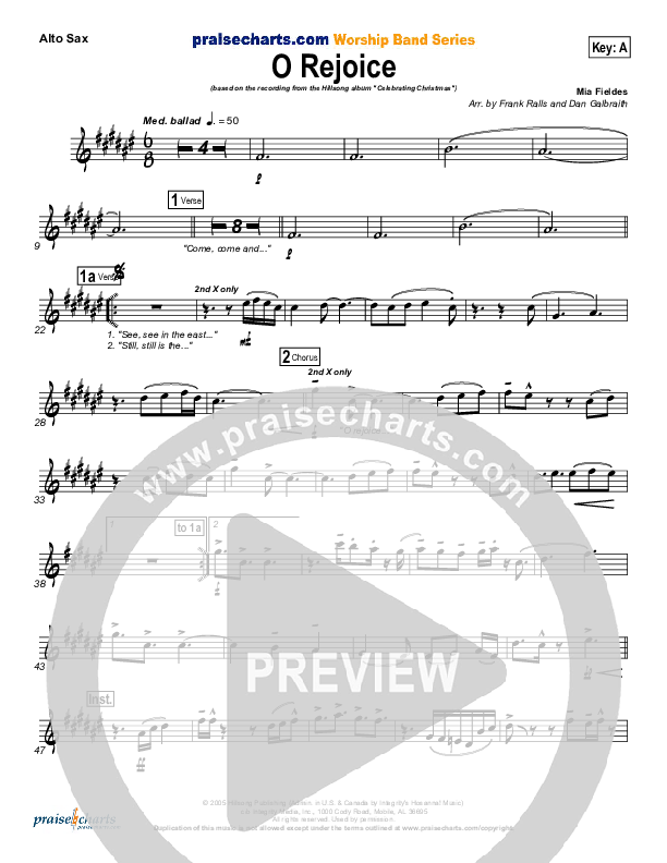 O Rejoice Alto Sax (Hillsong Worship)
