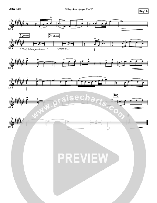 O Rejoice Alto Sax (Hillsong Worship)