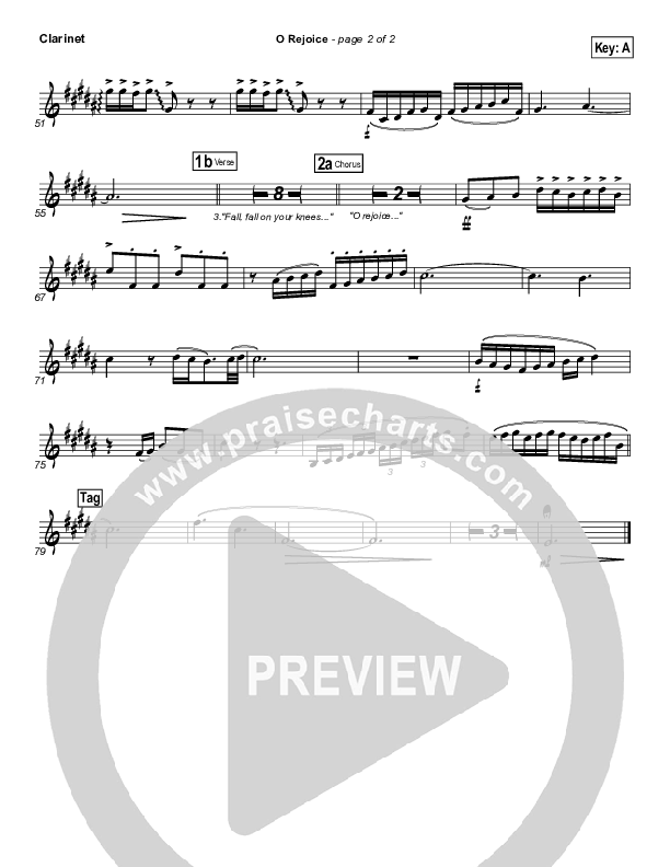 O Rejoice Clarinet (Hillsong Worship)