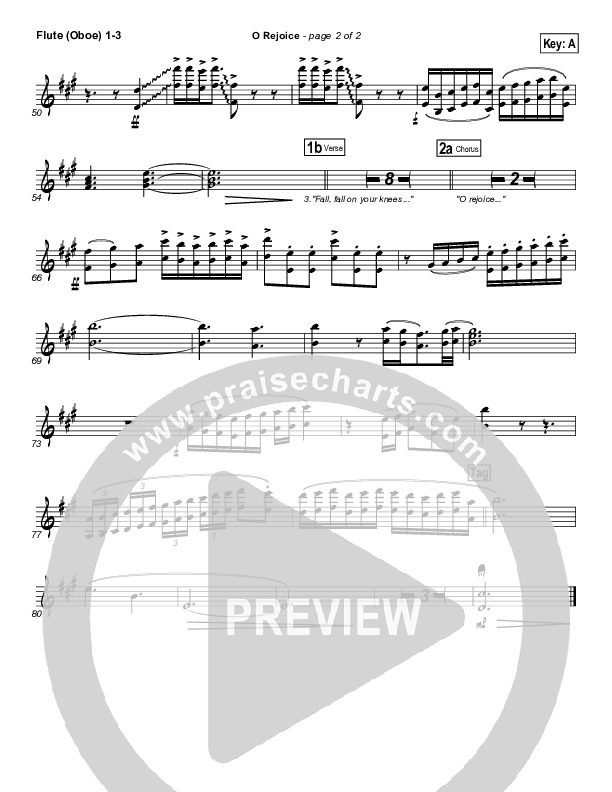 O Rejoice Flute/Oboe 1/2/3 (Hillsong Worship)
