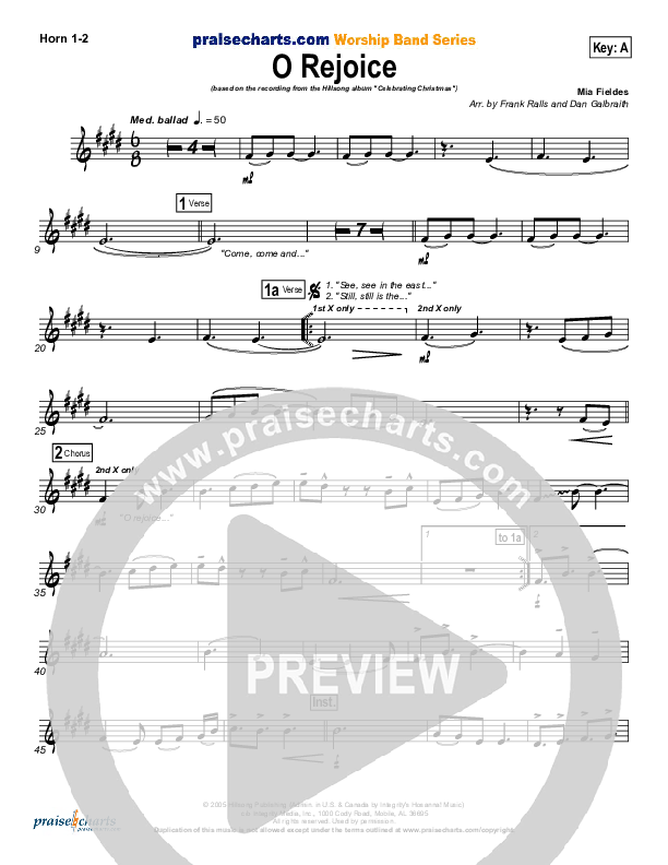 O Rejoice French Horn 1/2 (Hillsong Worship)