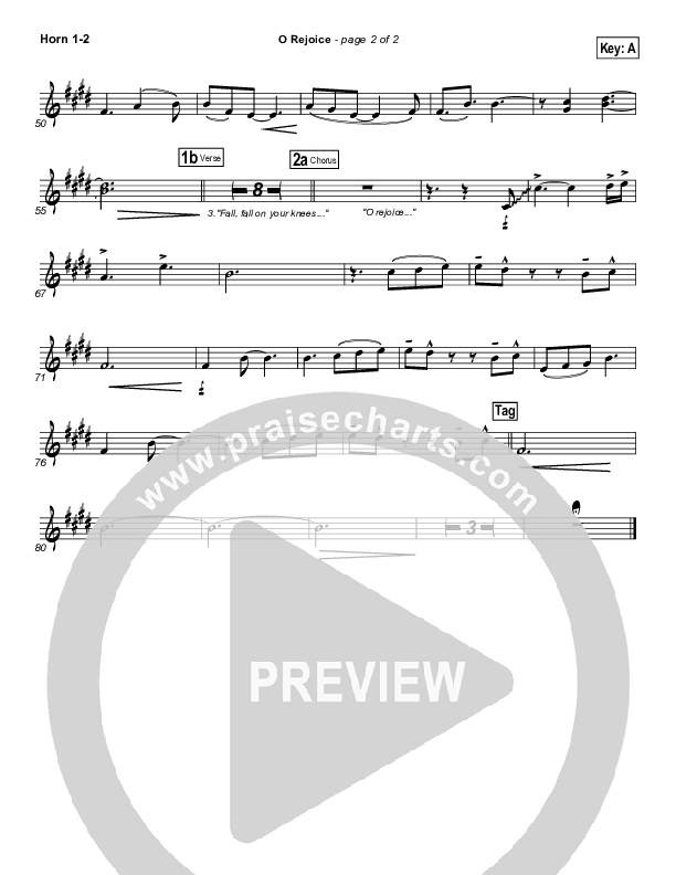O Rejoice French Horn 1/2 (Hillsong Worship)