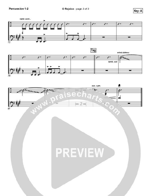 O Rejoice Percussion 1/2 (Hillsong Worship)