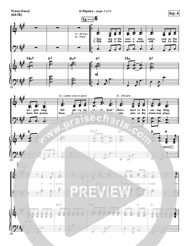 O Rejoice Piano/Vocal & Lead (Hillsong Worship)