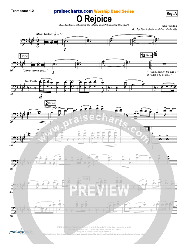 O Rejoice Trombone 1/2 (Hillsong Worship)