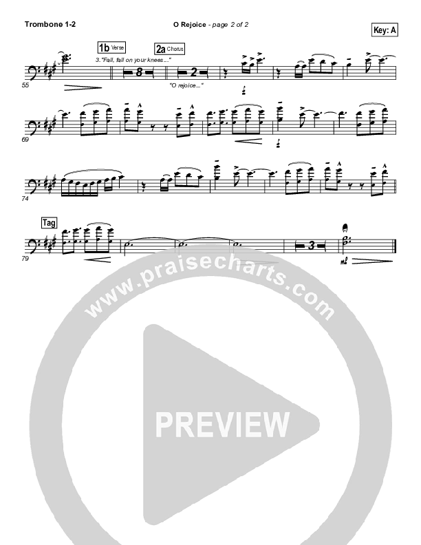 O Rejoice Trombone 1/2 (Hillsong Worship)