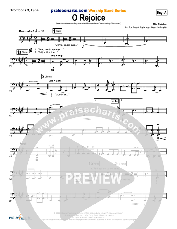 O Rejoice Trombone 3/Tuba (Hillsong Worship)