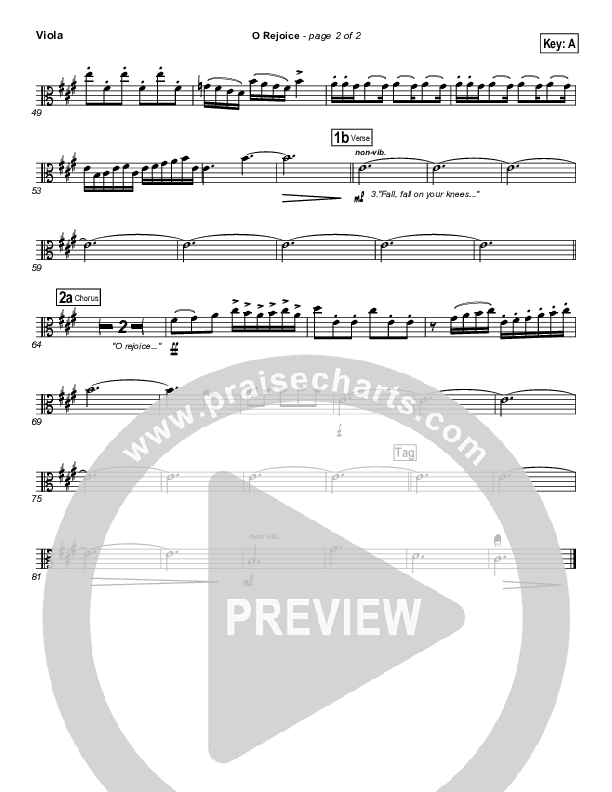 O Rejoice Viola (Hillsong Worship)