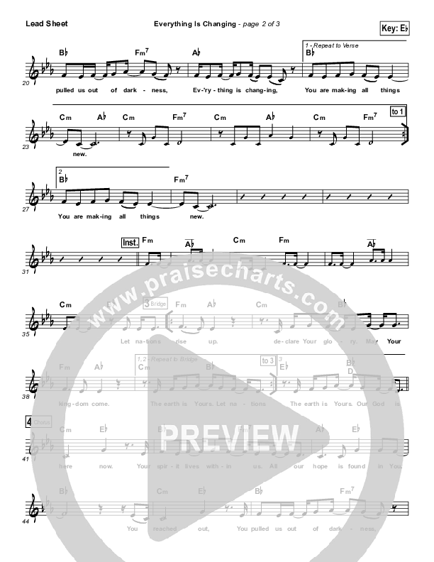 Everything Is Changing Lead Sheet (The Classic City Collective)