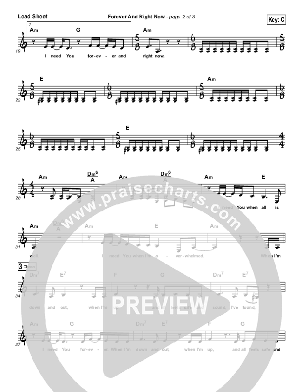 Forever And Right Now Lead Sheet (The Classic City Collective)