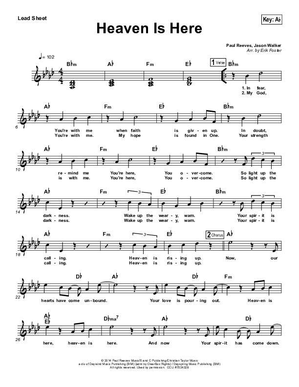 Heaven Is Here Lead Sheet (The Classic City Collective)