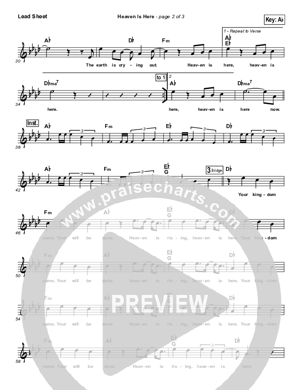 Heaven Is Here Lead Sheet (The Classic City Collective)