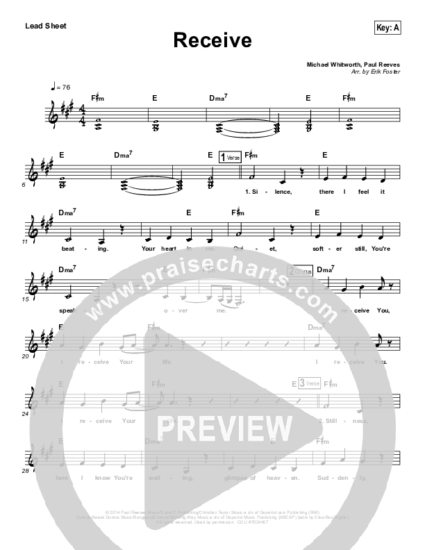 Receive Lead Sheet (The Classic City Collective)
