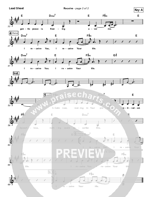 Receive Lead Sheet (The Classic City Collective)