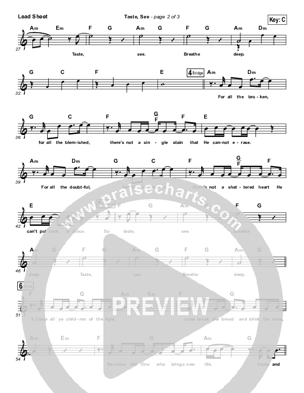 Taste See Lead Sheet (The Classic City Collective)