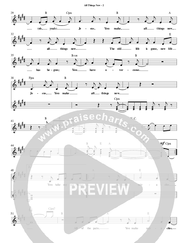 All Things New Lead Sheet (Anthony Evans)