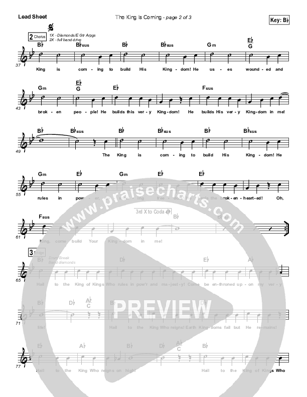 The King Is Coming Lead Sheet (Dennis Jernigan)