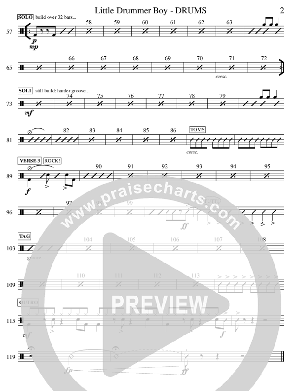 Little Drummer Boy (Instrumental) Drum Set (Ric Flauding)