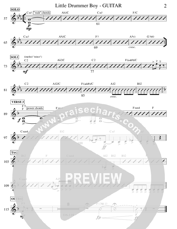 Little Drummer Boy (Instrumental) Guitar (Ric Flauding)