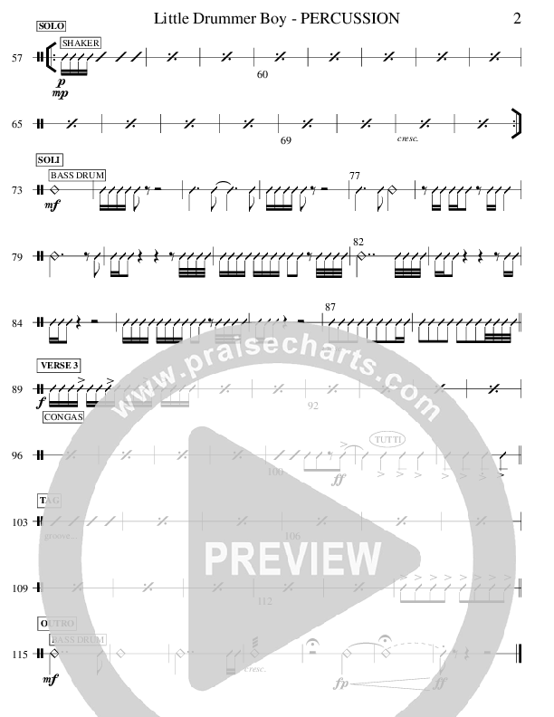 Little Drummer Boy (Instrumental) Percussion (Ric Flauding)