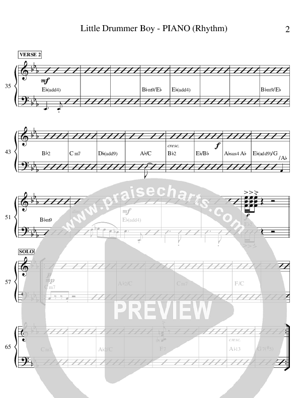 Little Drummer Boy (Instrumental) Piano Sheet (Ric Flauding)