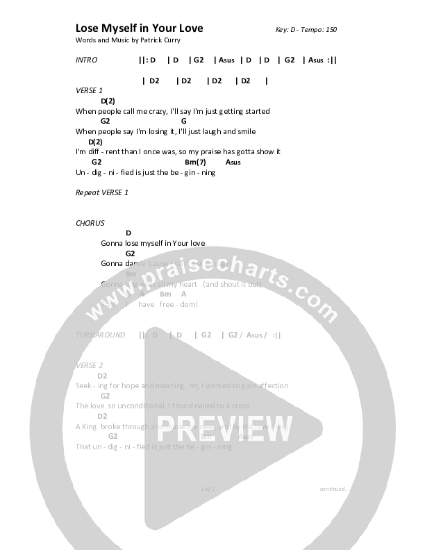 Lose Myself In Your Love Chords & Lyrics (Christ For The Nations)