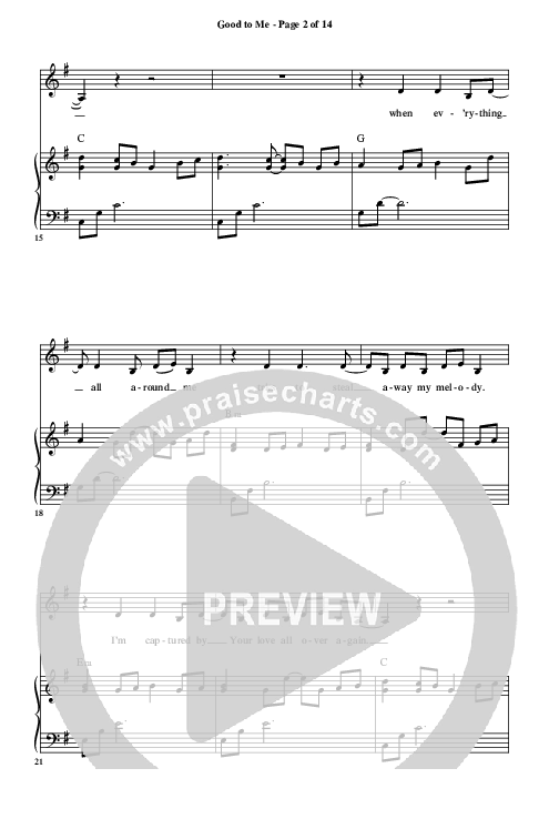 Good to Me (Exodus 33) Piano/Vocal (Christ For The Nations)