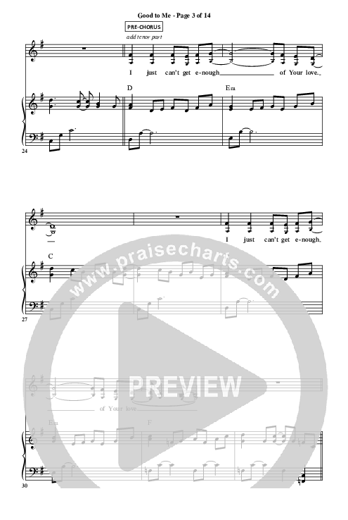 Good to Me (Exodus 33) Piano/Vocal (Christ For The Nations)