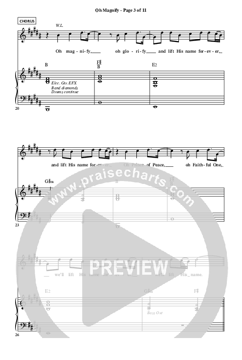 Oh Magnify Piano/Vocal (Christ For The Nations)