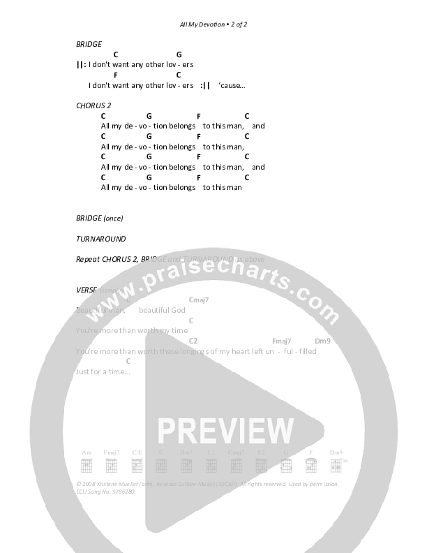 All My Devotion Chords & Lyrics (Christ For The Nations)