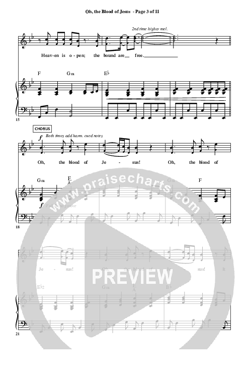 Oh The Blood Of Jesus (White As Snow) Lead Sheet (SAT) (Christ For The Nations)