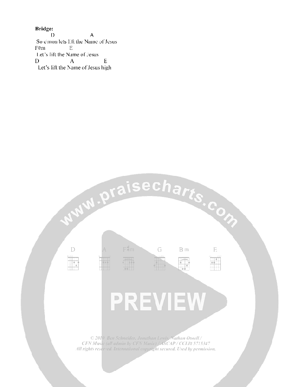 Lift The Name Of Jesus Chords & Lyrics (Christ For The Nations)