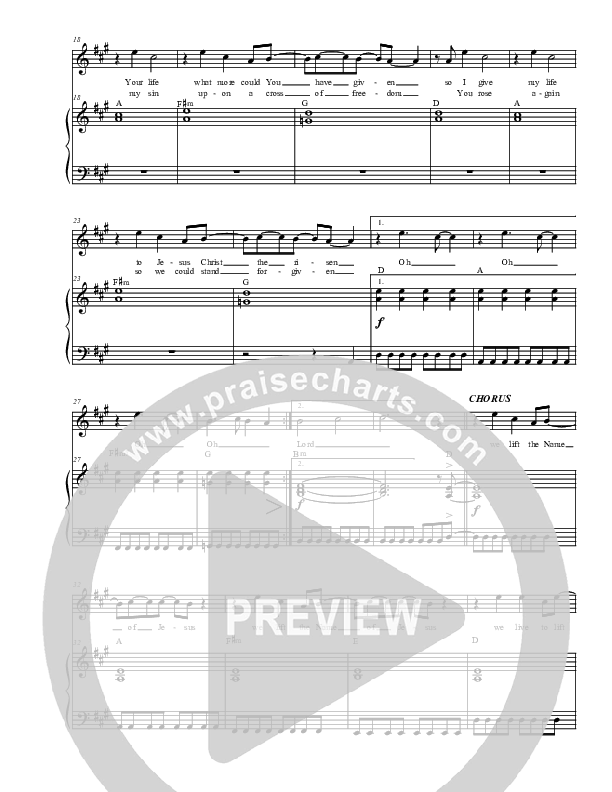 Lift The Name Of Jesus Piano/Vocal (Christ For The Nations)