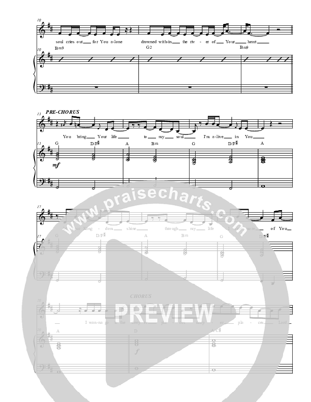 Deeper Places Piano/Vocal (Christ For The Nations)