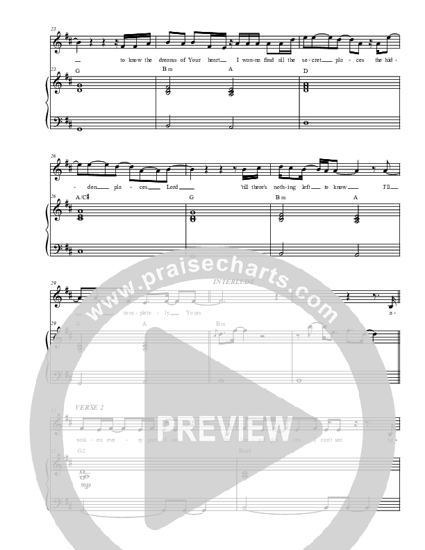 Deeper Places Piano/Vocal (Christ For The Nations)