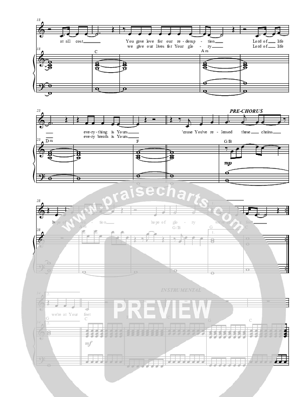 At All Costs Piano/Vocal (Christ For The Nations)