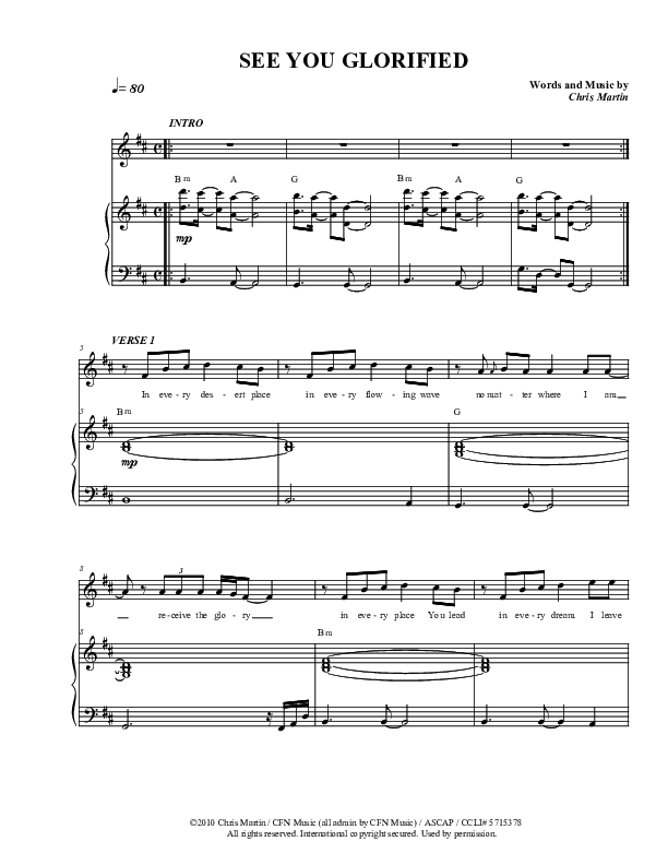 See You Glorified Piano/Vocal (Christ For The Nations)